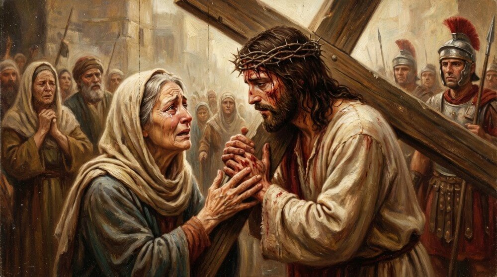 Stacja IV Drogi Krzyżowej - Bolesne spotkanie Jezusa z jego matką, Maryją.